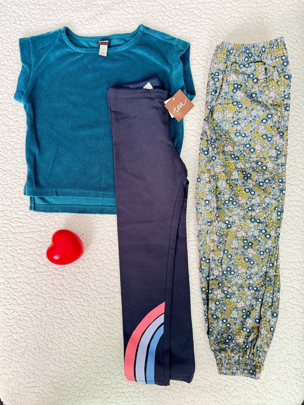 Tea Collection Black Leggings with Pink and Blue Rainbow Detail - Kids